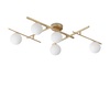 Plafoniera oro elegante e geometrica soggiorno o camera da letto 5 luci ATLAS PL5 ORO IDEAL LUX