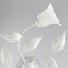 Particolare di Plafoniera classica moderna decoro bianco e argento 5 luci  42401