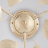 Particolare di Plafoniera 3 braccetti foglie e fiori avorio decoro oro  42398