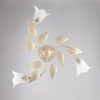Plafoniera applique 3 braccetti foglie e fiori avorio oro ramificata 42398 LUCI E COLORI
