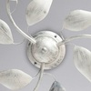 Particolare di Plafoniera bianca argento 3 braccetti foglie bianco e argento  42399