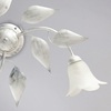 Ulteriore dettaglio di Plafoniera bianca argento 3 braccetti foglie bianco e argento  42399