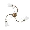 Plafoniera 3 luci in bronzo sfumato con eleganti vetri tulipano 43649 ODINO LUCI CLASSICHE