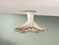 Plafoniera 40cm in ceramica decoro marrone effetto drappo pliss&egrave;  45280