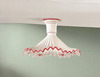 Plafoniera rustica decoro rosso leggero in ceramica onde pliss&egrave;  45281
