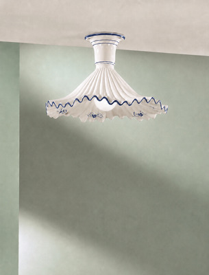 Plafoniera ceramica blu 30cm per ingresso, corridoio e cucina piccola  45271