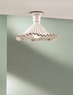 Piatto di ceramica 30cm a plafoniera marrone per corridoio rustico  45272