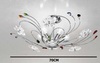 Plafoniera 5 luci 70cm cromata gocce colorate e fiori cristallo  41688