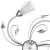 Particolare di Plafoniera cromata 5 luci vetro doppio braccetti con foglie  43256