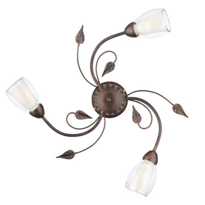 Plafoniera curve e foglie ramate stile classico 3 luci 43224 LILIANA LUCI CLASSICHE