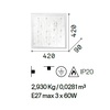 Misure plafoniera gocce 42x42cm