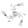 Plafoniera 3 luci rotonda braccetti e foglioline vetri trasparenti e bianchi  43255