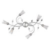 Plafoniera lunga a braccetti cromati con foglie 6 luci ovale 43257 LILIANA LUCI MODERNE