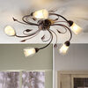 Plafoniera classica nero rame braccia curve e foglie 5 luci 43225 LILIANA LUCI CLASSICHE