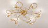 Plafoniera oro filigrana curve fiorite 70cm 02559/PL6-CF TESSA DUE P
