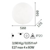 Immagine aggiuntiva di Plafoniera grande in vetro bianco satinato 4 luci E27 SIMPLY PL4 IDEAL LUX