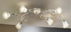 Plafoniera a soffitto sviluppo allungato anima country 6 luci bianco anticato  44994