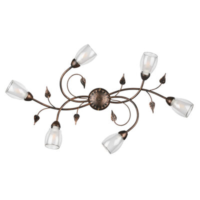 Plafoniera nero rame braccia lunghe 6 luci classica ovale 43227 LILIANA LUCI CLASSICHE