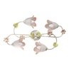 Plafoniera lunga con 4 vetri decoro primavera foglioline e fiori vetro rosa 41222 LUCI MODERNE