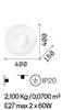 Immagine aggiuntiva di Plafoniera moderna disco design vetro bianco concavo 40cm 2xE27 GLORY PL2 D40