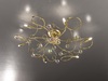 Plafoniera 6 luci oro diametro 70 cm cristalli sferici colorati o trasparenti 02559/PL6-CS TESSA DUE