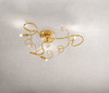 Plafoniera 3 luci oro trama dorata sfere cristallo colorate 02559/PL3-CS TESSA DUE P