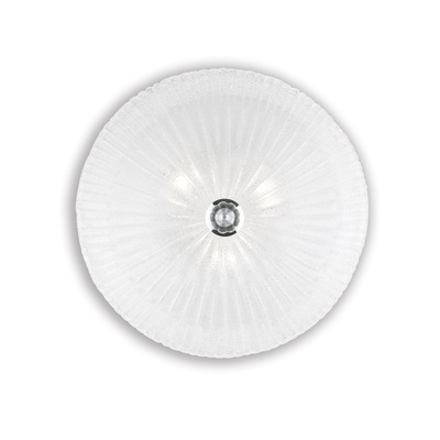 Plafoniera sofisticata trasparente graniglia particolare argento e goccia 40cm 3xE27 SHELL PL3 TRASP