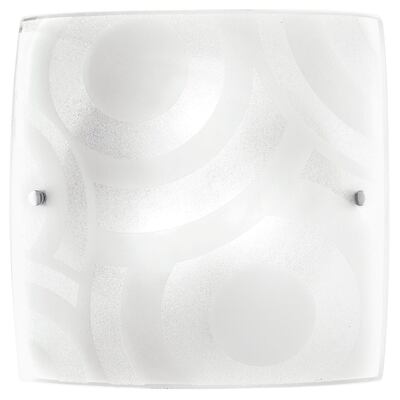 Plafoniera grande 50cm vetro quadrata curvata 4xE27 42339 LUCI MODERNE