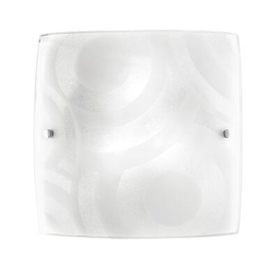 Plafoniera soffitto e parete quadrata curvata 40cm vetro graniglia 3xE27 42338 LUCI MODERNE