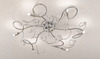 Plafoniera ampia e ramificata moderna 6 luci cromata 70cm con fiorellini 02555/PL6-CF TESSA DUE P