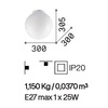 Particolare di Plafoniera a globo in acrilico 30cm texture carta CARTA PL1 D30 IDEAL LUX