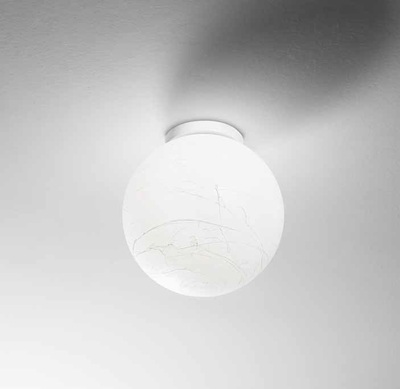 Plafoniera a globo in acrilico 30cm texture carta CARTA PL1 D30 IDEAL LUX