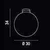 Misure Plafoniera a sfera globo palla in vetro bianco 30cm 1xE27  42774