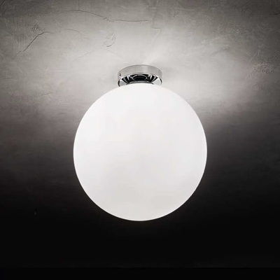 Plafoniera a sfera globo palla in vetro bianco 30cm 1xE27  42774