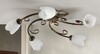 Immagine aggiuntiva di Plafoniera soffitto bronzo sfumato con 5 luci vetri tulipano  43650