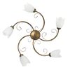 Particolare di Plafoniera soffitto bronzo sfumato con 5 luci vetri tulipano  43650
