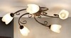 Plafoniera soffitto bronzo sfumato con 5 luci vetri tulipano 43650 ODINO LUCI CLASSICHE