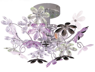 Lampada moderna fiorellini trasparente e colorata bianco lilla verde grigio 39286 LUCI MODERNE