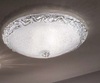 Plafoniera classica o moderna in vetro bianco decoro arricciato 40 cm  41415