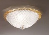 Plafoniera 33 cm in vetro graniglia decoro ambra su bordo ondulato  41413