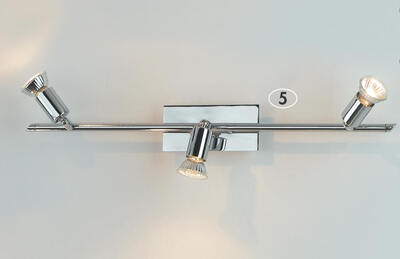 Binario 3 faretti LED cromo 5730-3C GROSSETO CROMO PLATINLUX