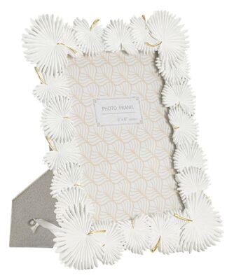 Cornice portafoto da tavolo bianca decoro palme 22,7x28  42417