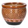 Particolare Portavasi scuro greca in ceramica