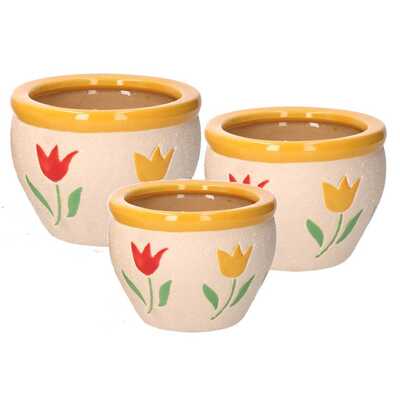 Fioriere tulipani gialli e rossi in set da 3 pezzi 40418 COLORI E LUCI