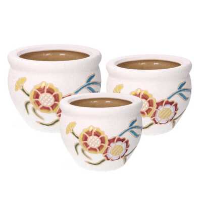 Fioriere fiori gialli in ceramica 40414 COLORI E LUCI