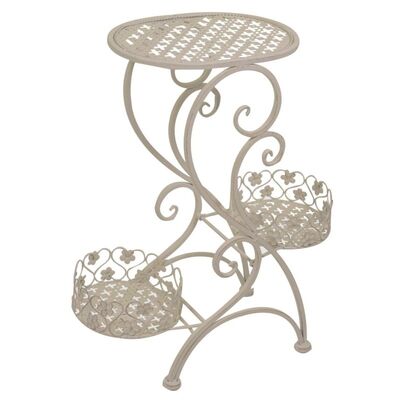 Alzatina a 3 colonne con portavasi bianco avorio h. 61  38777
