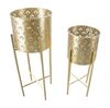 Immagine aggiuntiva di Coppia di colonnine portavasi alte 53 e 43cm decoro ventaglio  41575