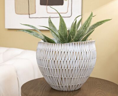 Portavasi e piante decorativo moderno design rigato 30,5x24,5cm  42885