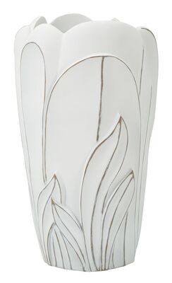 Porta vaso sagomato grande per piante in resina bianca 29x48  42896