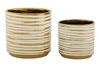 Immagine aggiuntiva di Coppia di portavasi in ceramica con strie dorate 2 misure  42940
